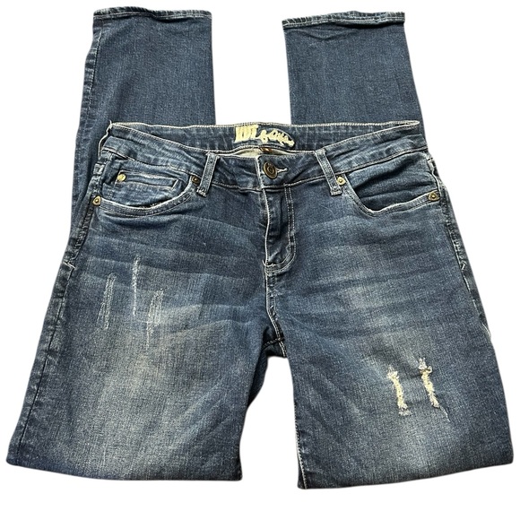 Kut from the Kloth Denim - Kut from the Kloth Woman’s Distressed Stretch Blue Jeans Size 8 EUC Straight Leg